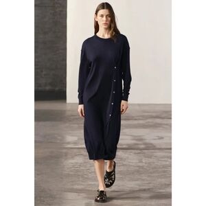Zara Knit Maxi Dress With Side Buttons